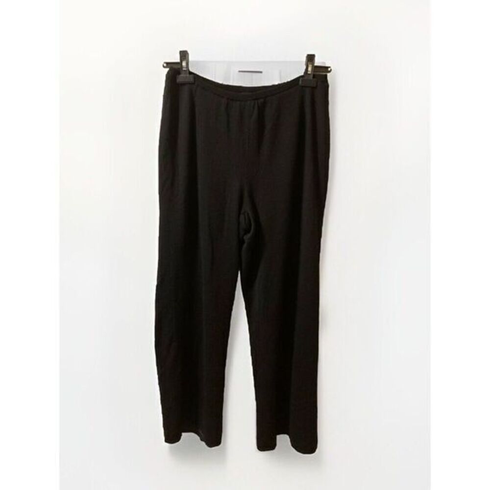 J. Peterman Sweater Pants Pull On Black NWOT Wool Blend Wide Leg Lined Sz‎ M